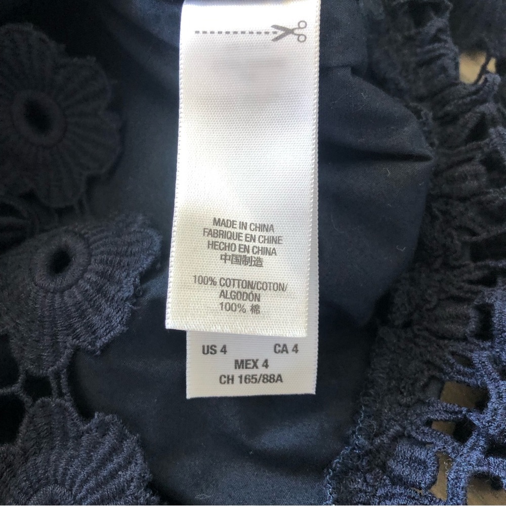 Juicy Couture Daisy Guipure Navy Crochet Ruffle Dress - Picture 5 of 11